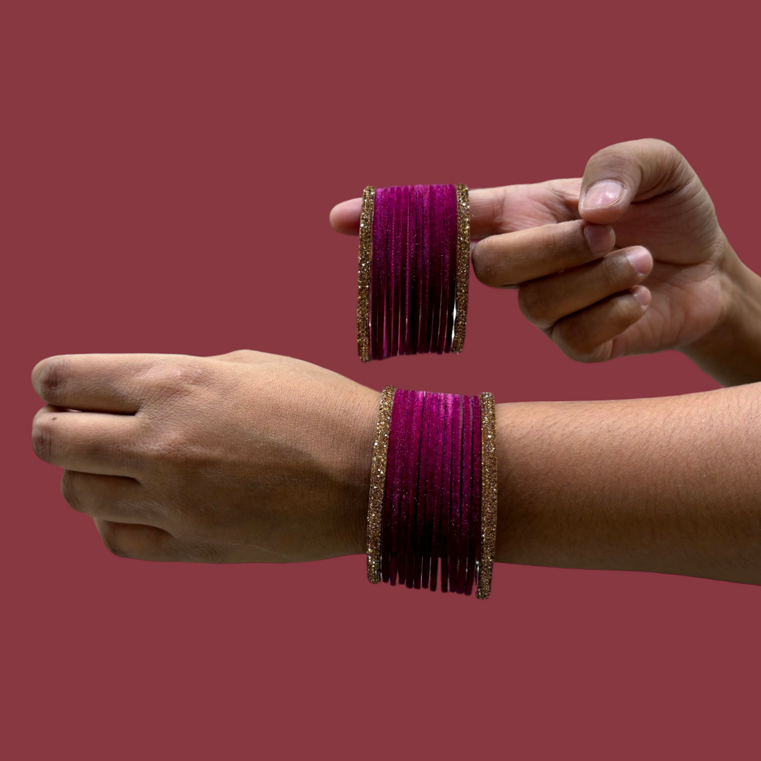 Metal Bangles with Golden Kada PMB005