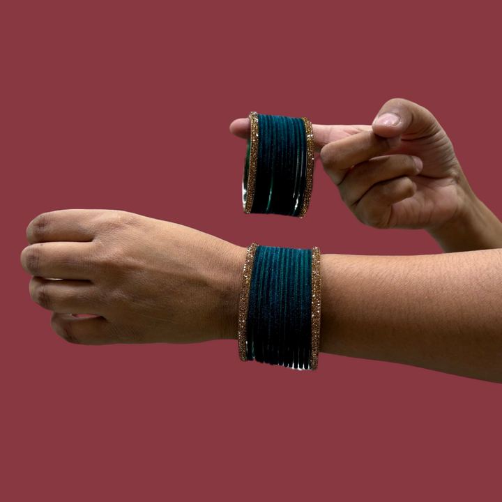 Metal Bangles with Golden Kada PMB005