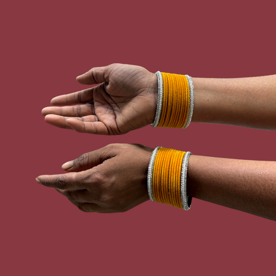 Metal Bangles with Silver Pearl Kada PMB006