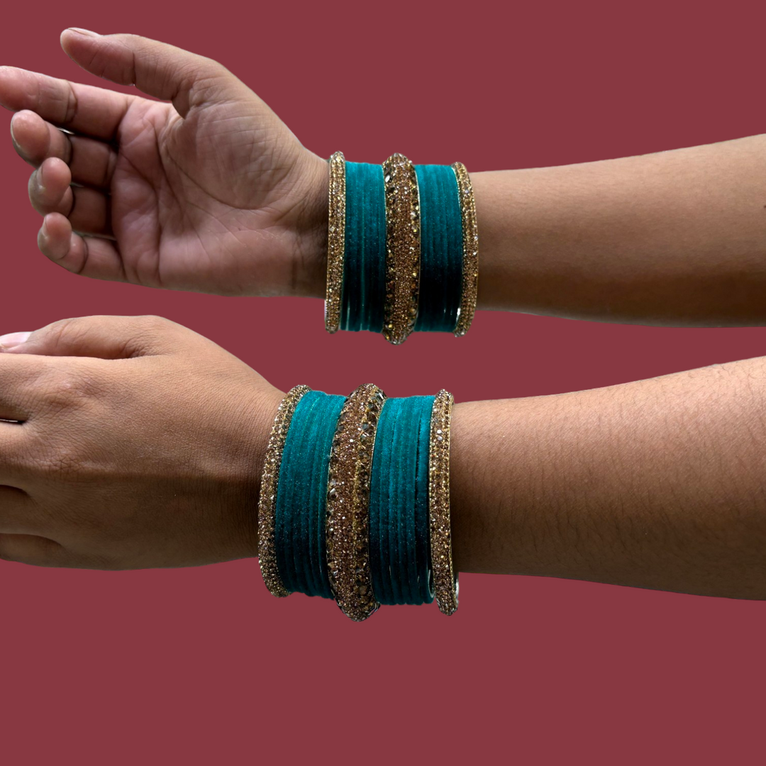 Metal Bangles with 6 Golden Kada PMB007