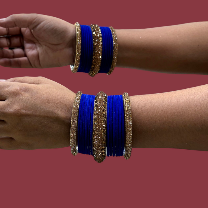 Metal Bangles with 6 Golden Kada PMB007