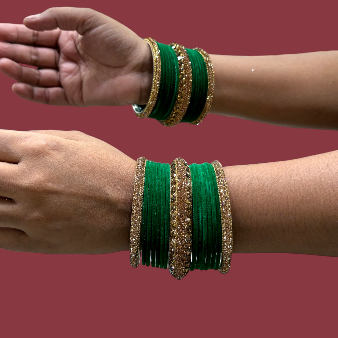 Metal Bangles with 6 Golden Kada PMB007