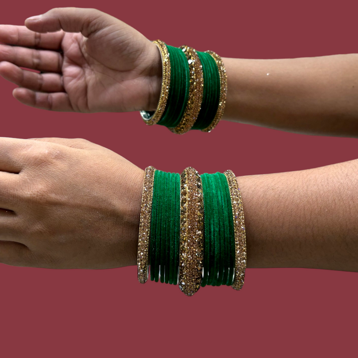 Metal Bangles with 6 Golden Kada PMB007