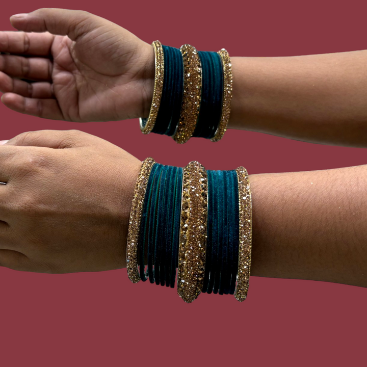 Metal Bangles with 6 Golden Kada PMB007