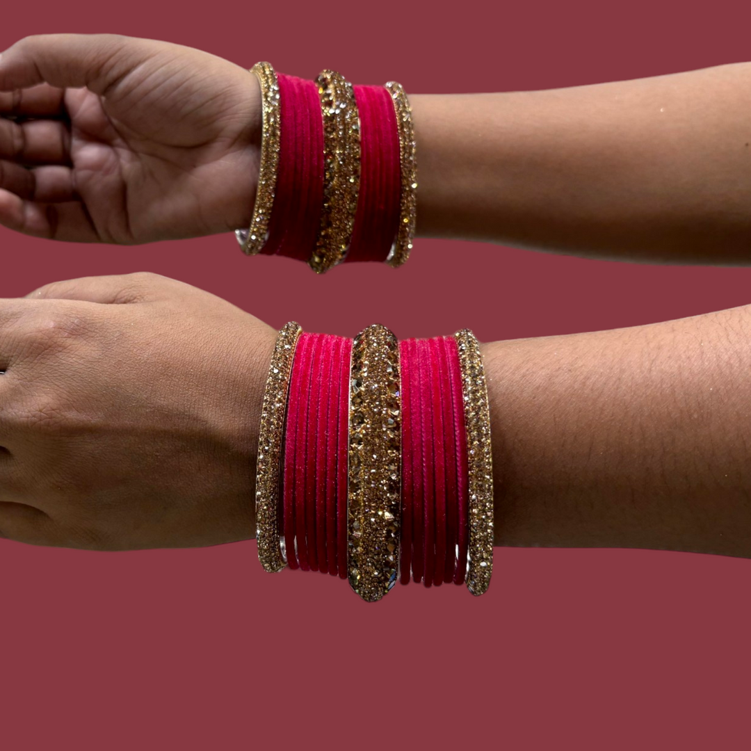 Metal Bangles with 6 Golden Kada PMB007