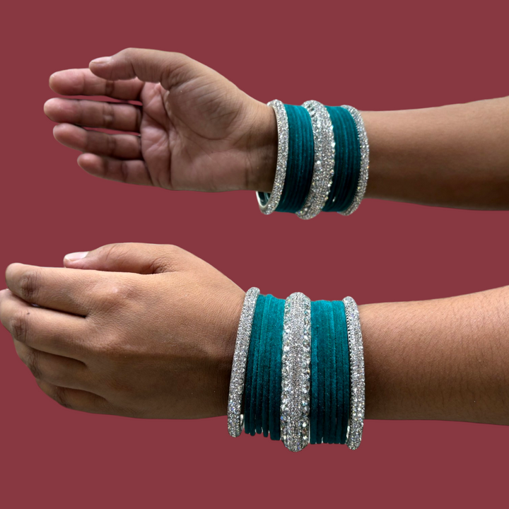 Metal Bangles with 6 Silver Kada PMB008