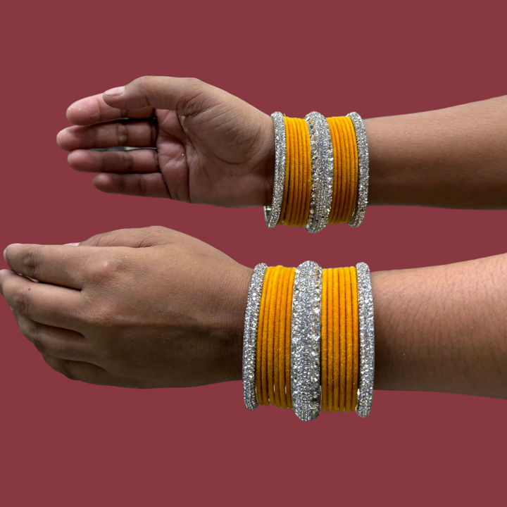 Metal Bangles with 6 Silver Kada PMB008
