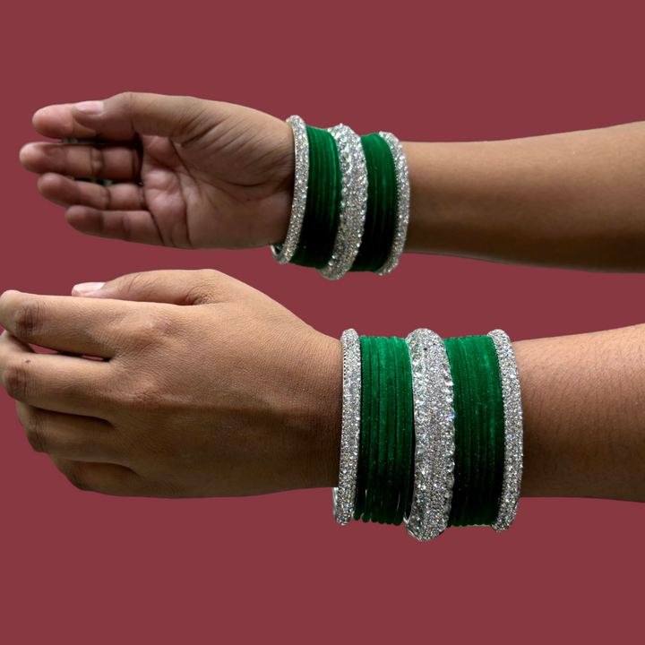 Metal Bangles with 6 Silver Kada PMB008