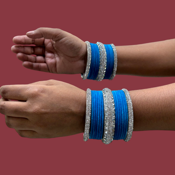 Metal Bangles with 6 Silver Kada PMB008