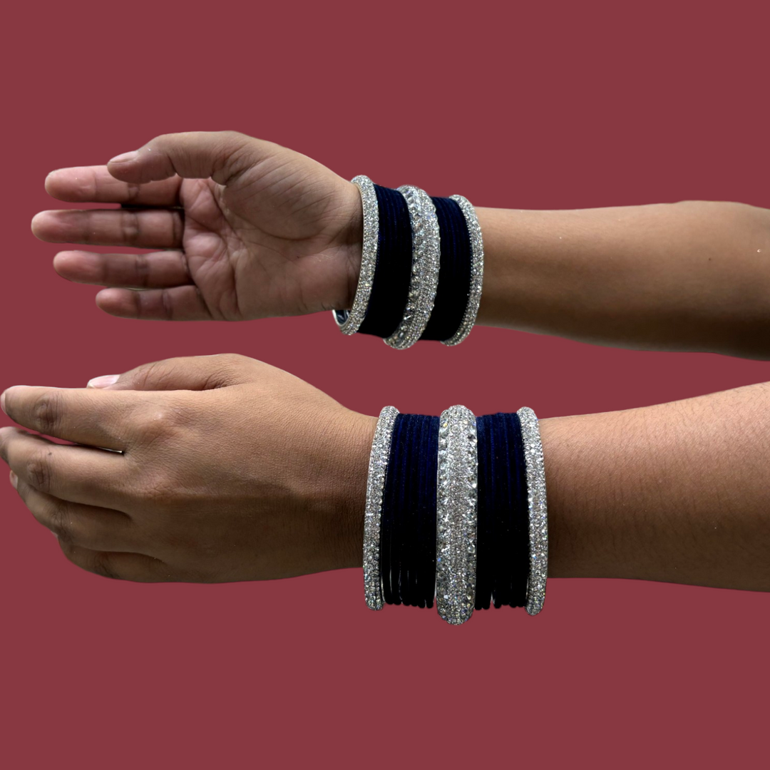 Metal Bangles with 6 Silver Kada PMB008