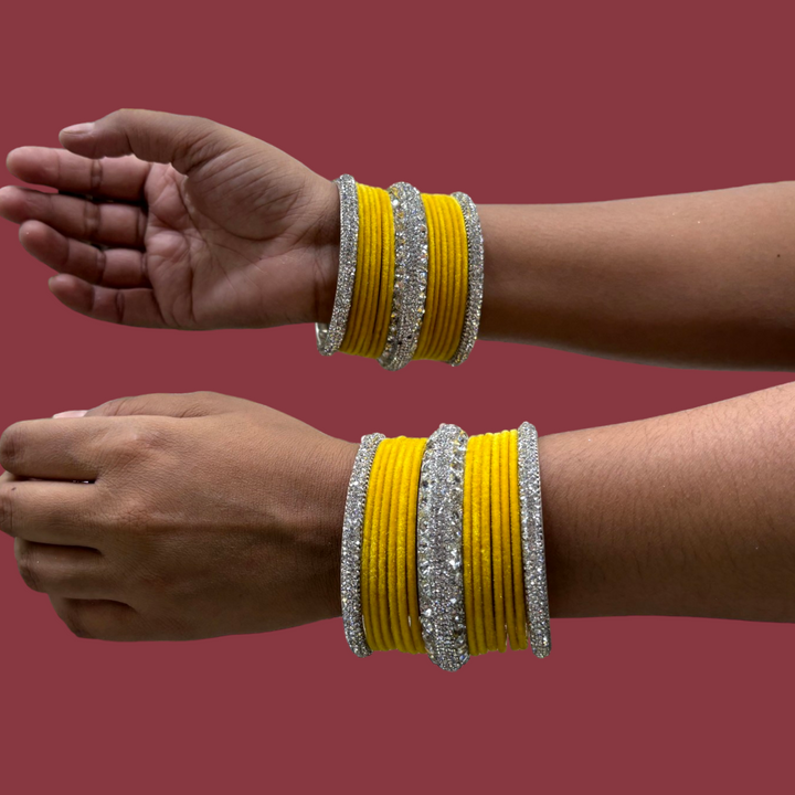 Metal Bangles with 6 Silver Kada PMB008