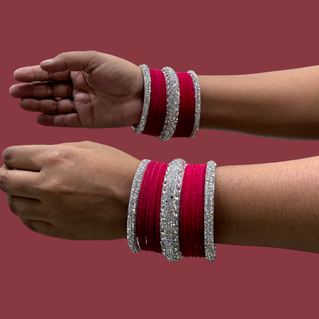 Metal Bangles with 6 Silver Kada PMB008