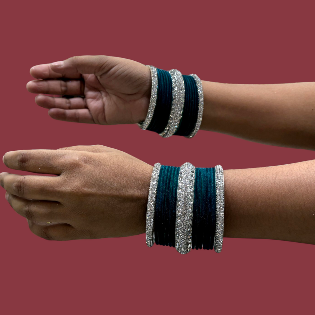 Metal Bangles with 6 Silver Kada PMB008