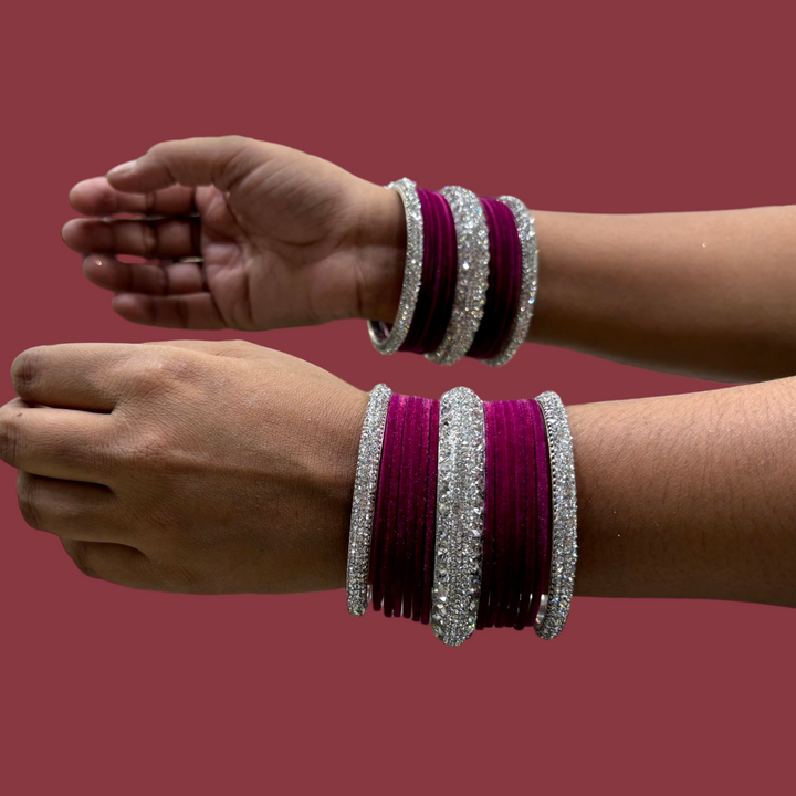 Metal Bangles with 6 Silver Kada PMB008