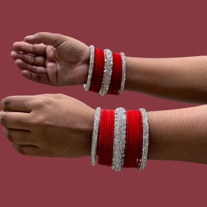 Metal Bangles with 6 Silver Kada PMB008