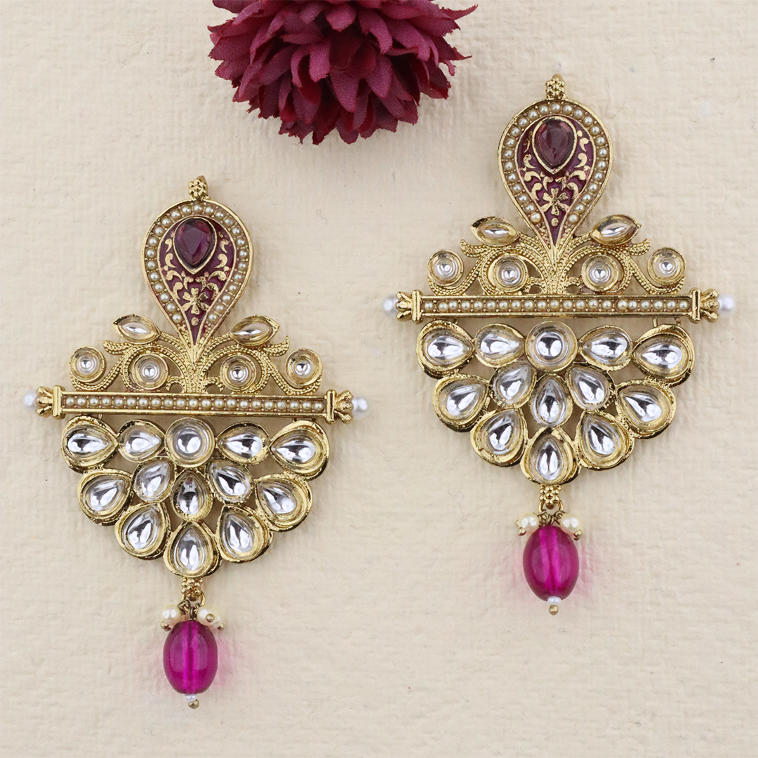 Long Brass Earring P4379