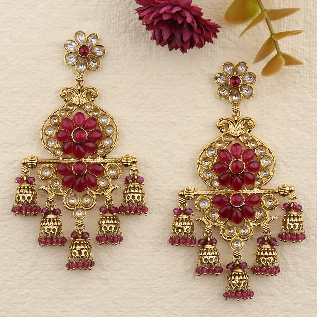 Long Brass Earring P4388