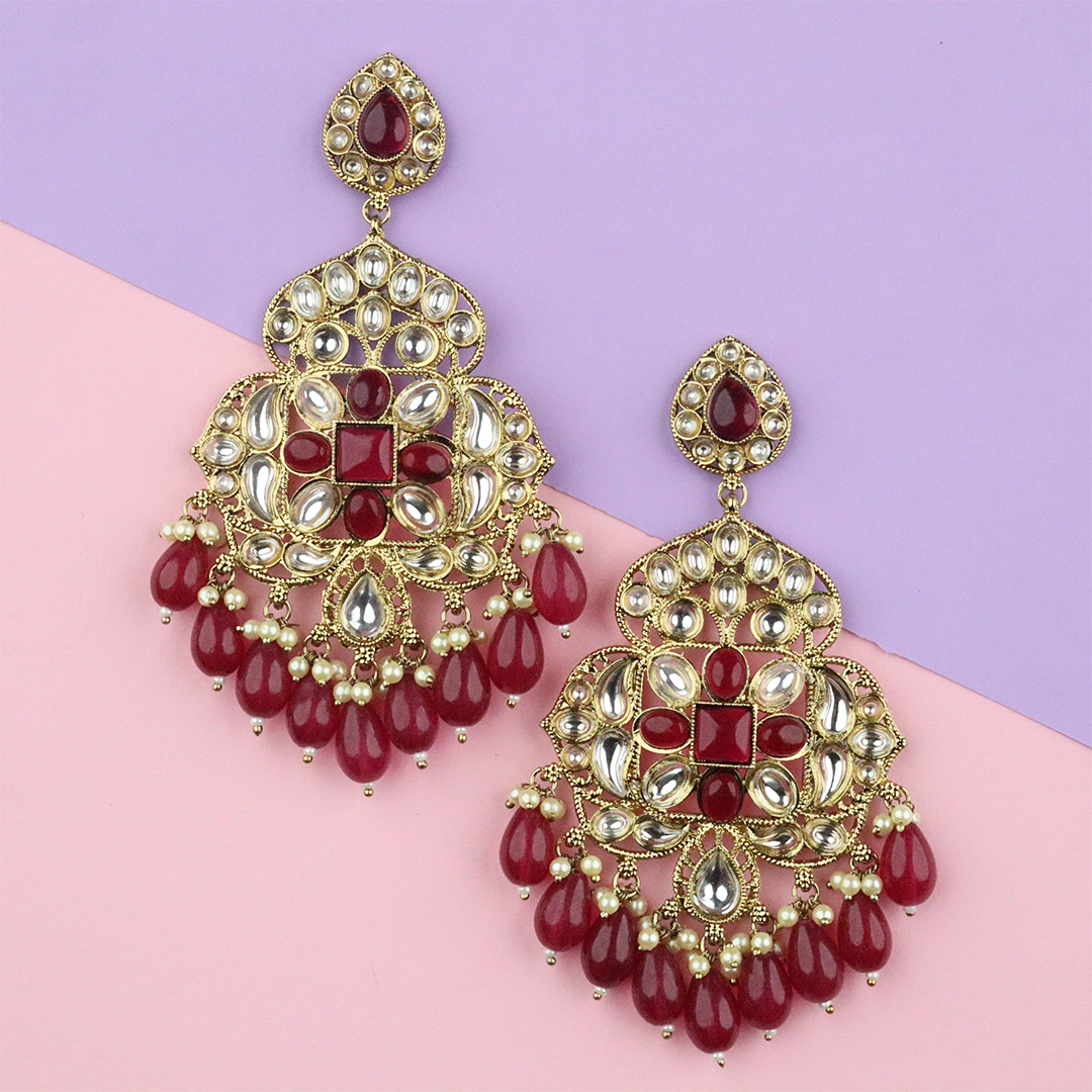 Long Brass Earring P4348