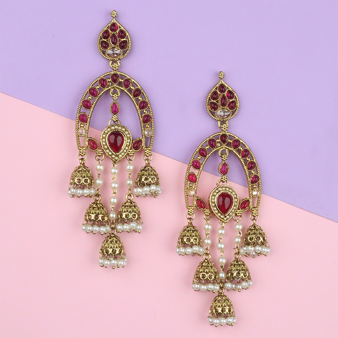Long Brass Earring P4273