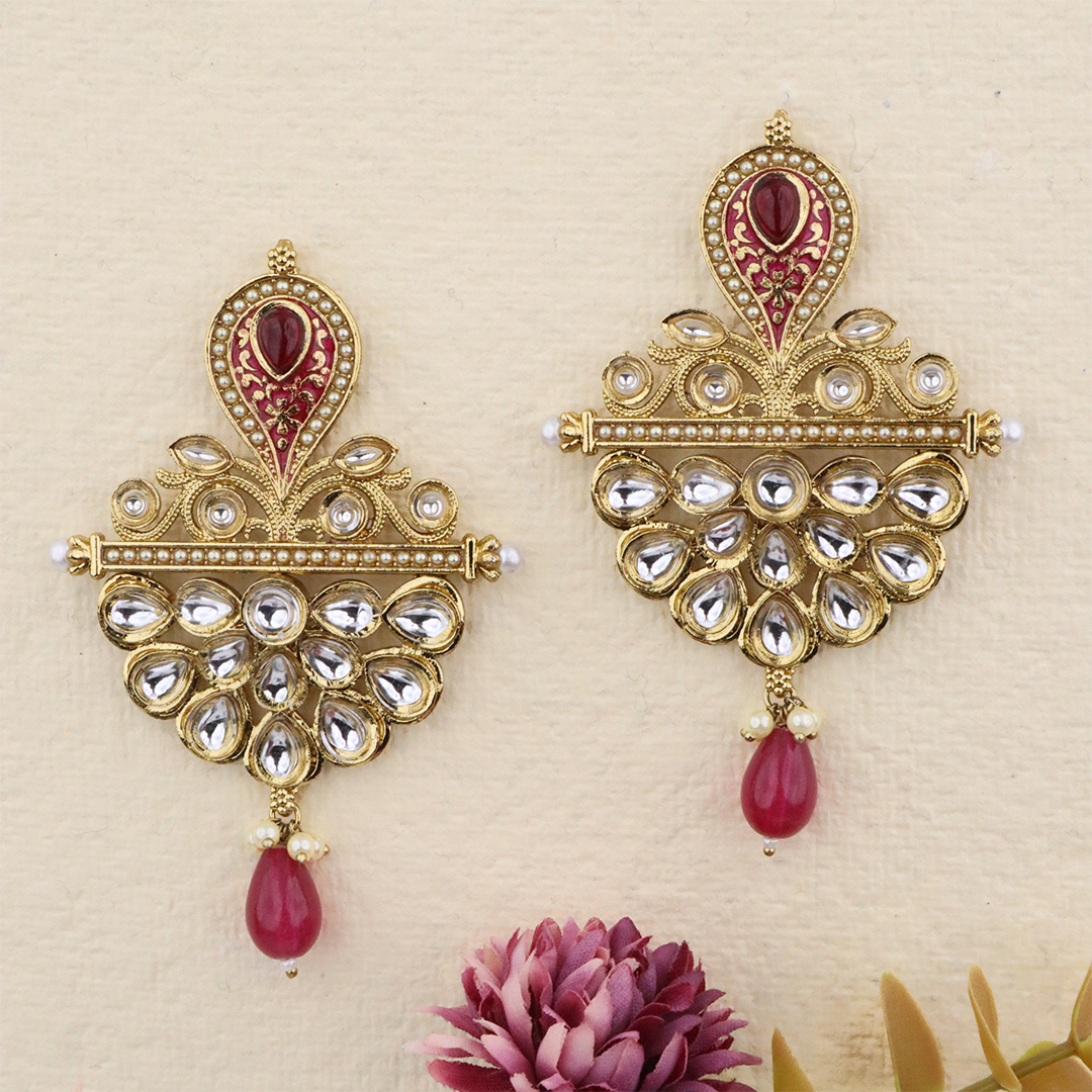 Long Brass Earring P4379