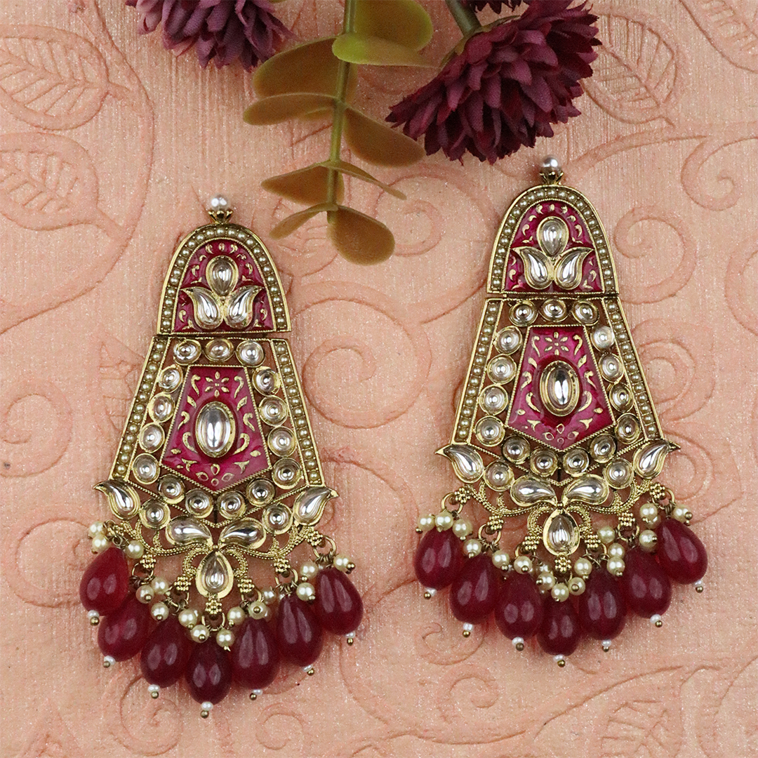 Long Brass Earring P4407