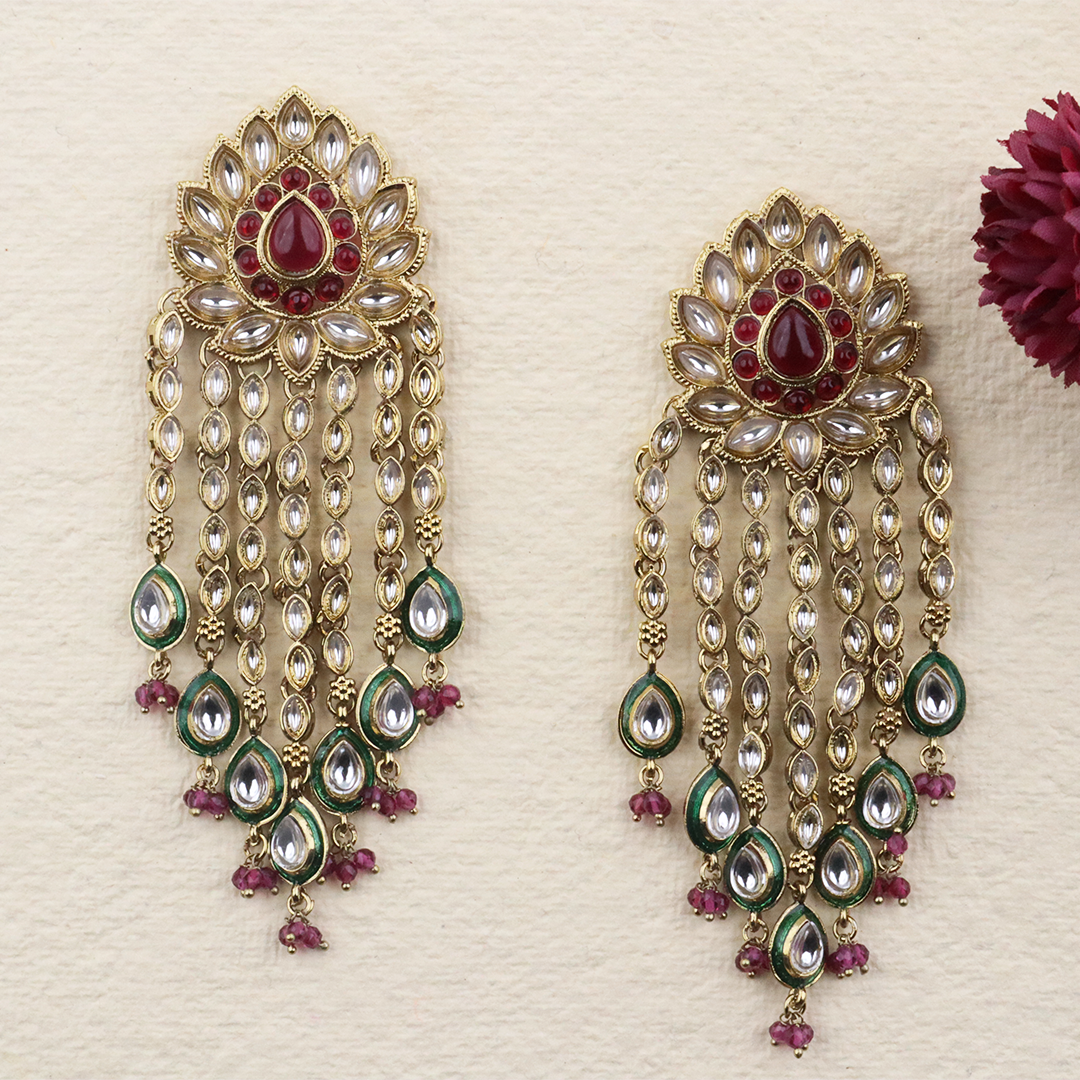 Long Brass Earring P4372