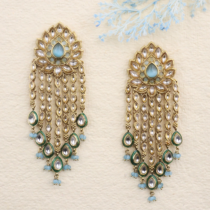 Long Brass Earring P4372
