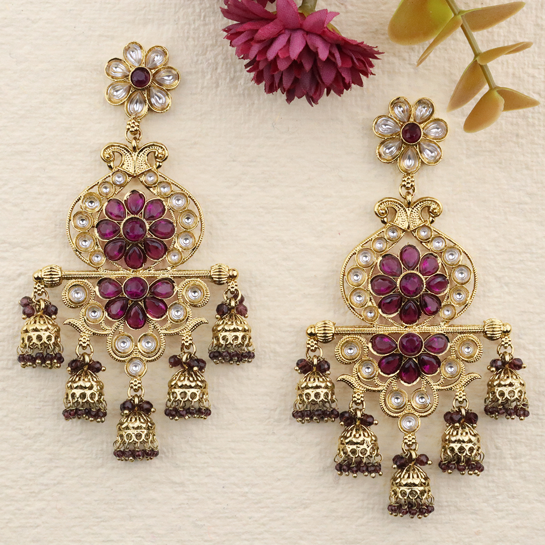 Long Brass Earring P4388
