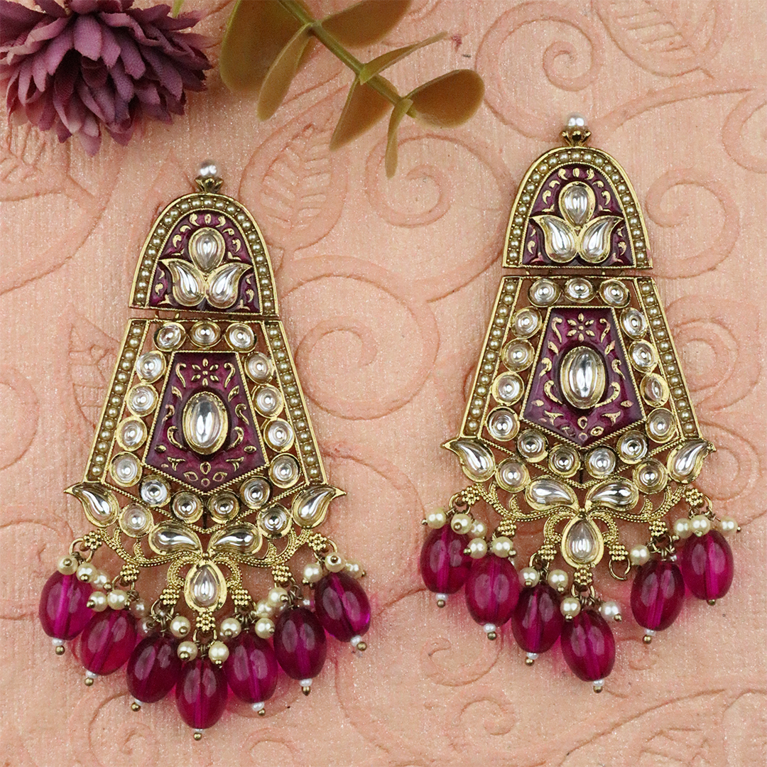 Long Brass Earring P4407