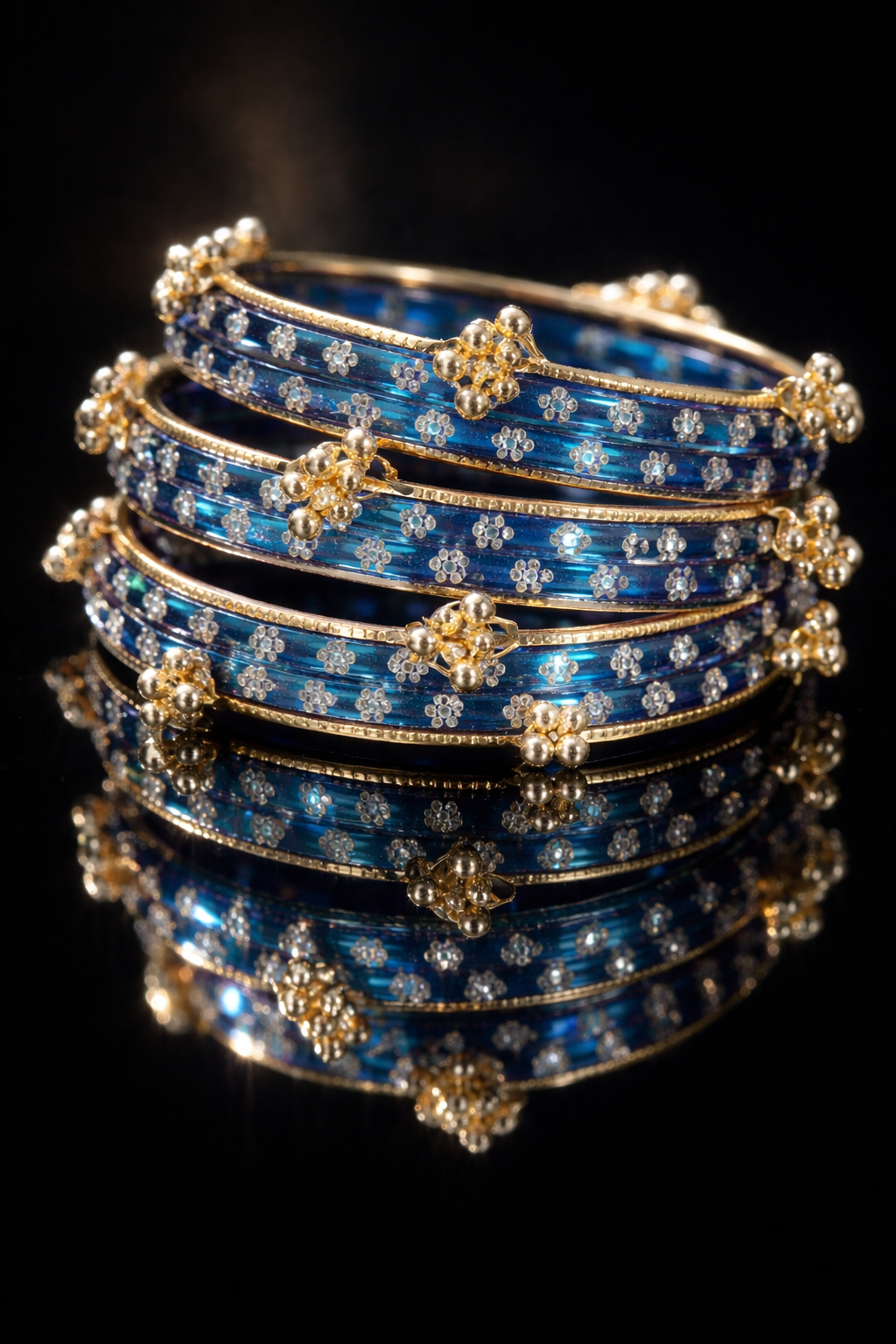 Floral Glass Bangle Set 2