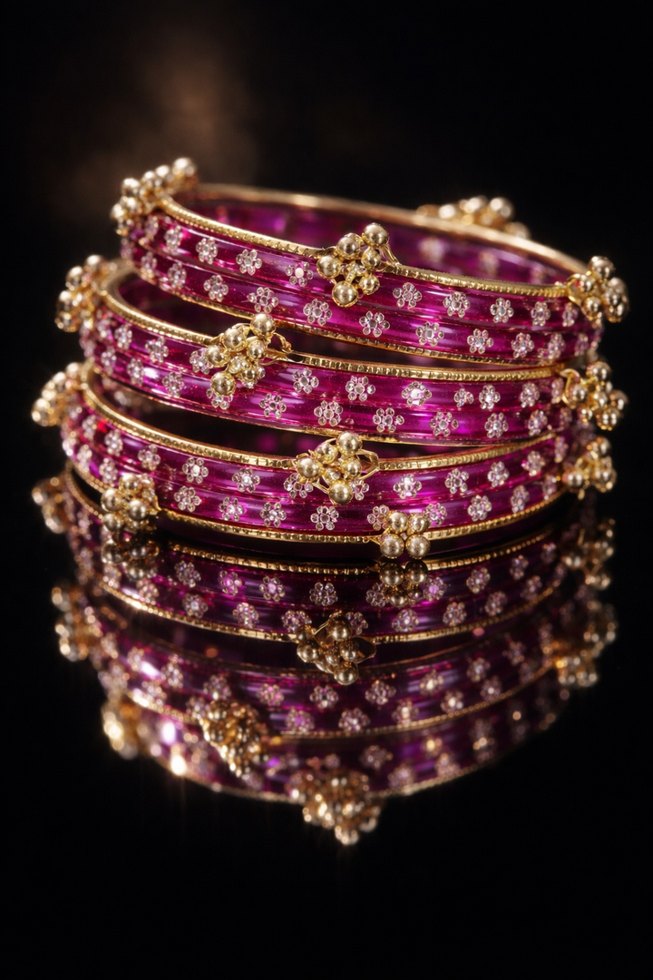 Floral Glass Bangle Set 2