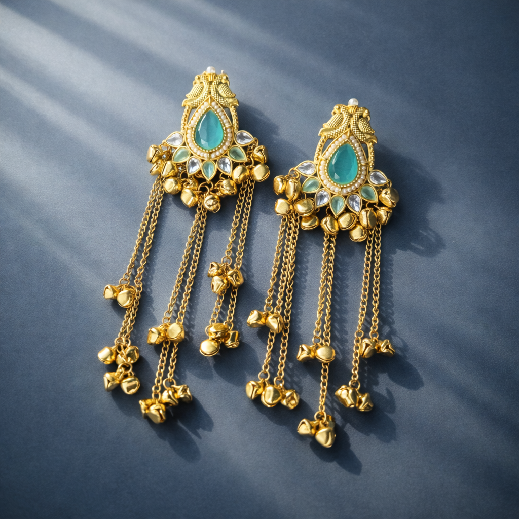 Kashmiri Sapphire Drop Earrings