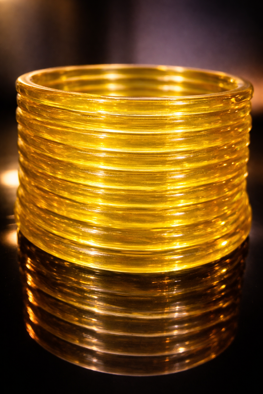 Yellow Glass Bangle Set