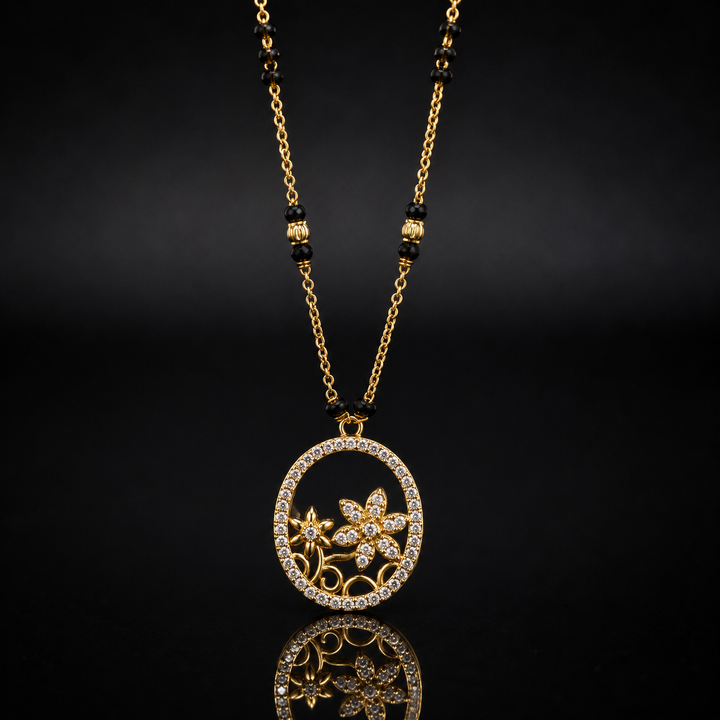 Floral Circle Pendant Mangalsutra