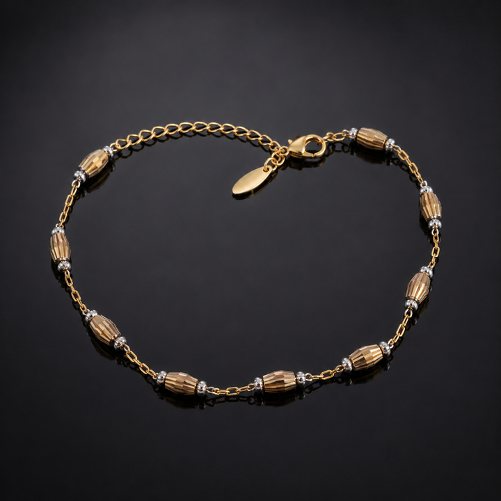 Golden Elegance Beaded Anklet