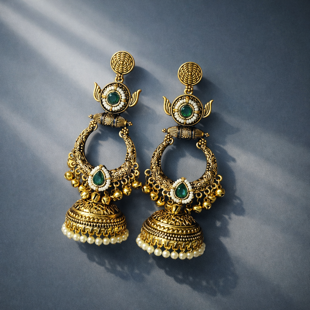 Kashmiri Pearl Jhumka