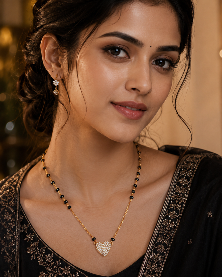Heart Shape Diamond Style Mangalsutra