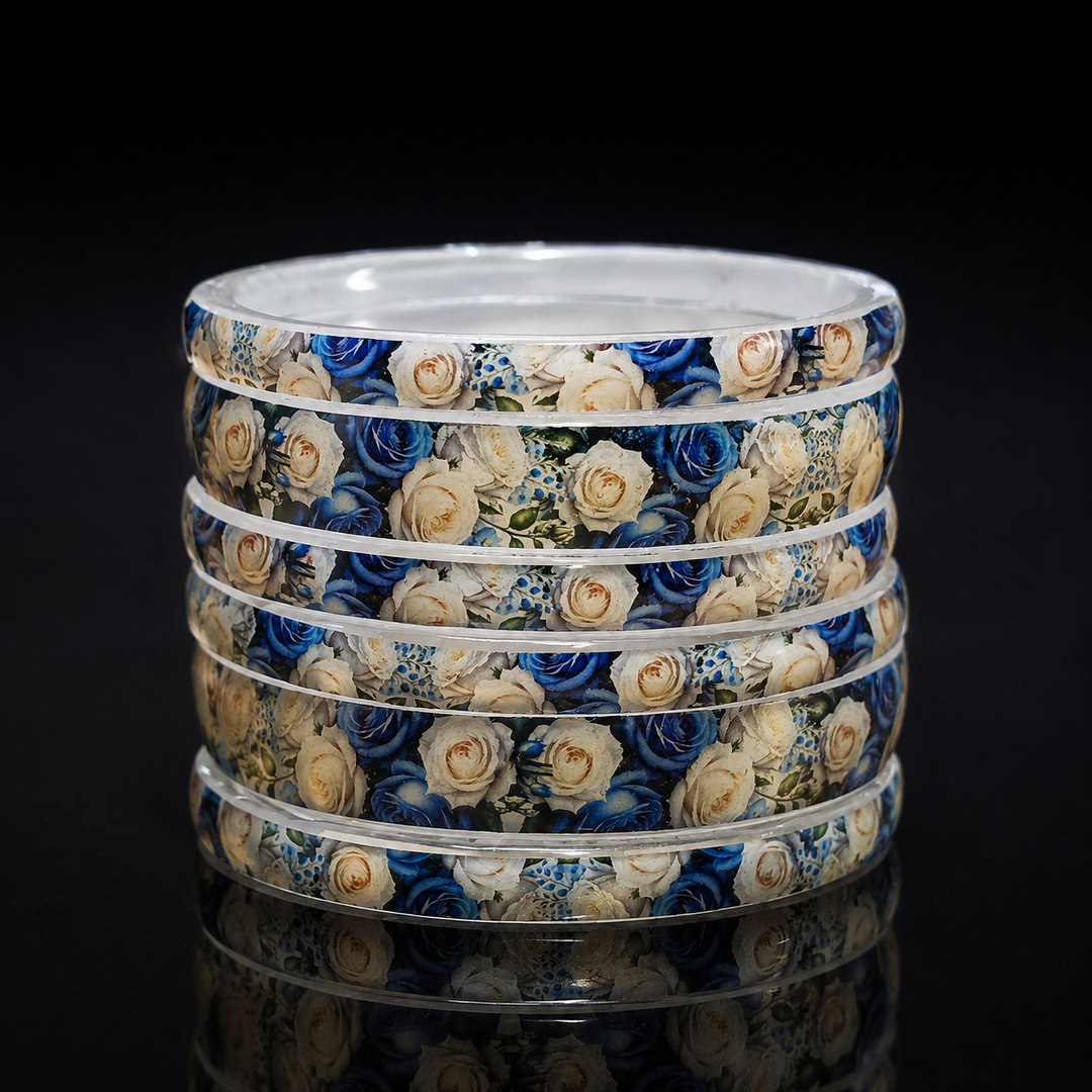 Elegant Designer Glass Bangles Set