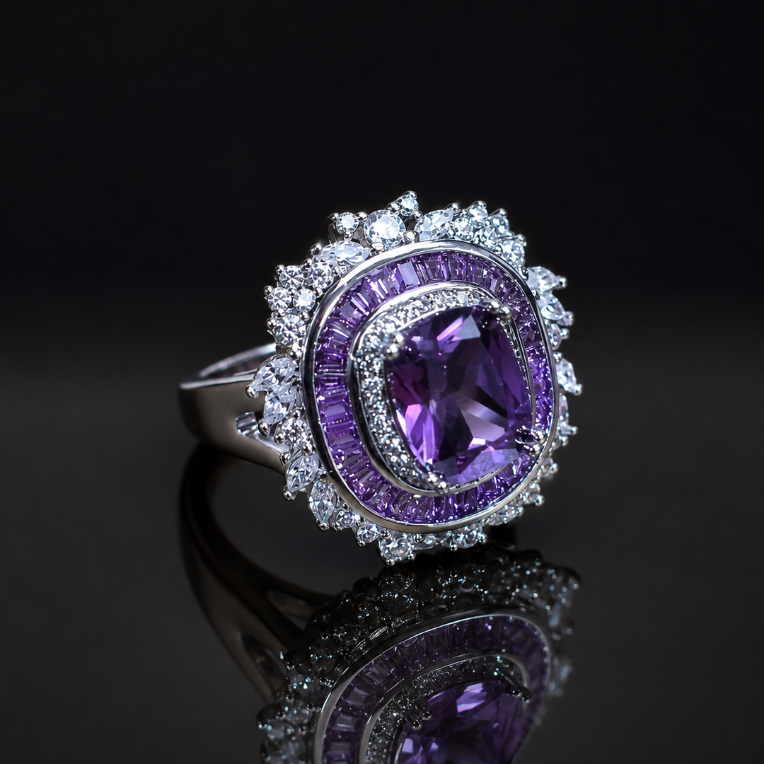 Luxe Cushion Halo Rings