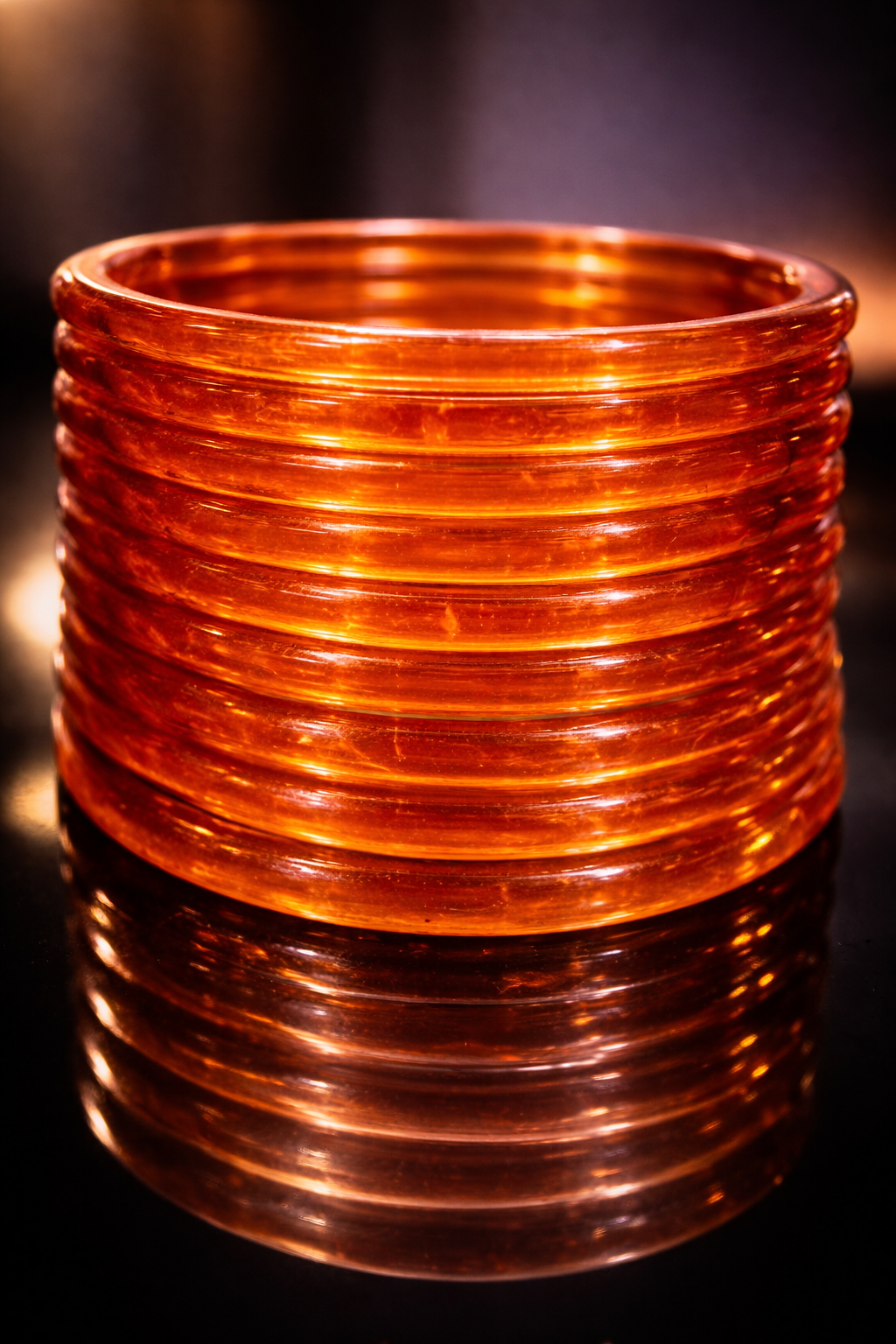 Orange Glass Bangle Set