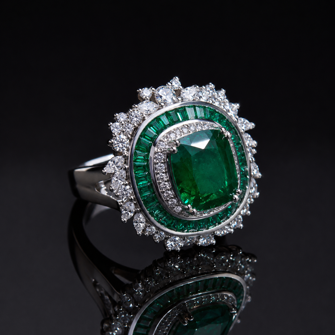 Luxe Cushion Halo Rings