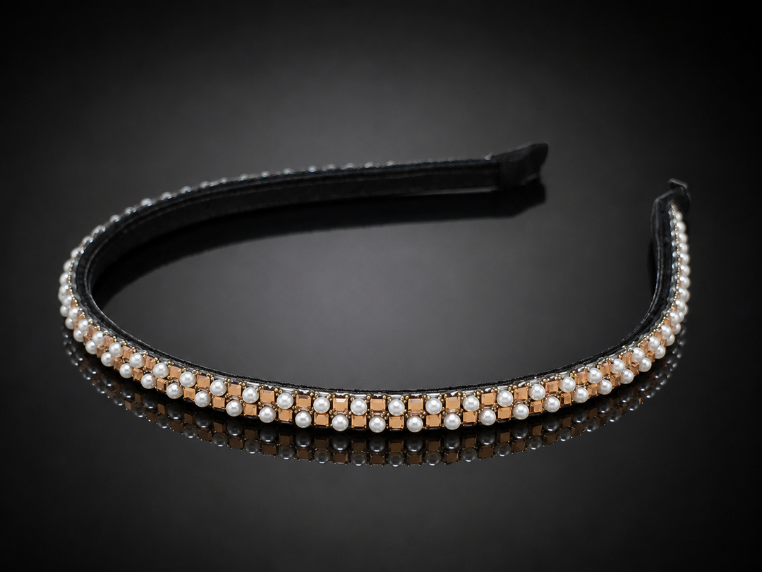 Pearl & Silver Crystal Hair Band