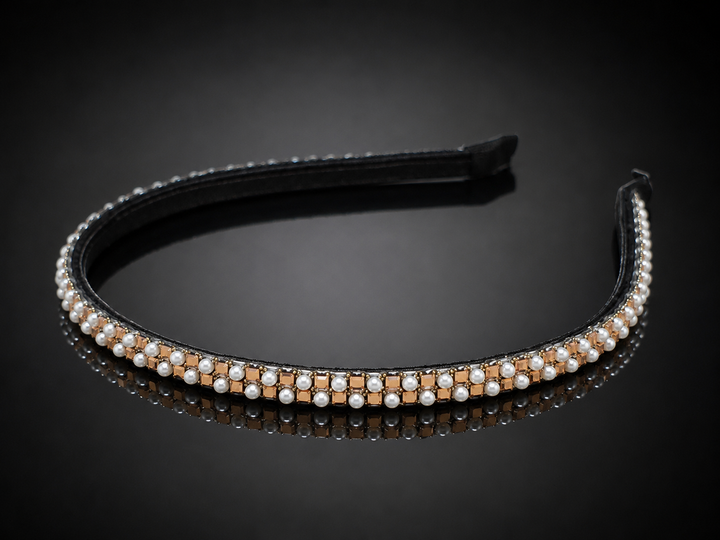 Pearl & Silver Crystal Hair Band