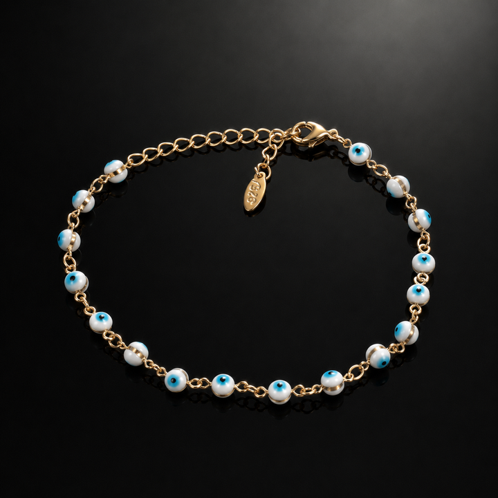 Golden Evil Eye Protection Anklet
