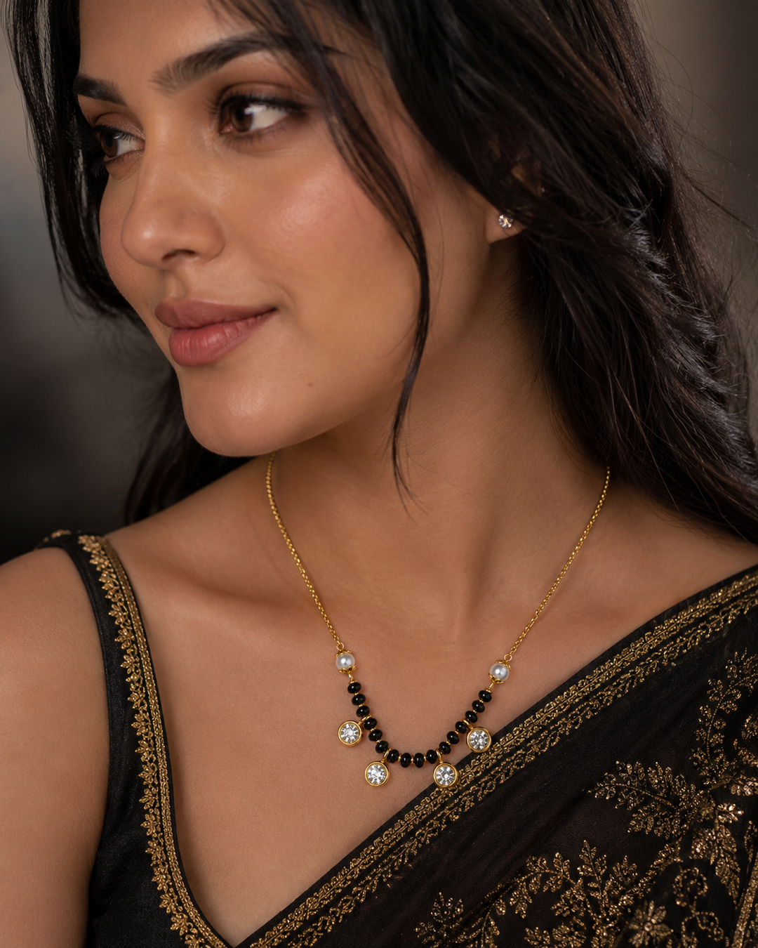 Classic Pearl & Diamond Style Mangalsutra