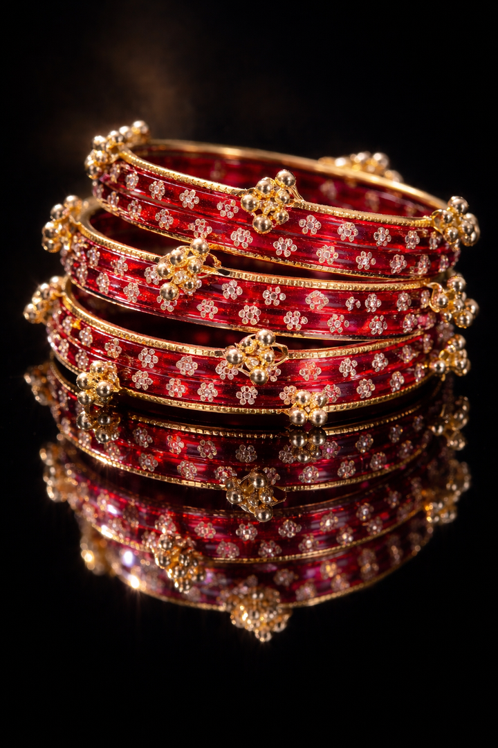 Floral Glass Bangle Set 2