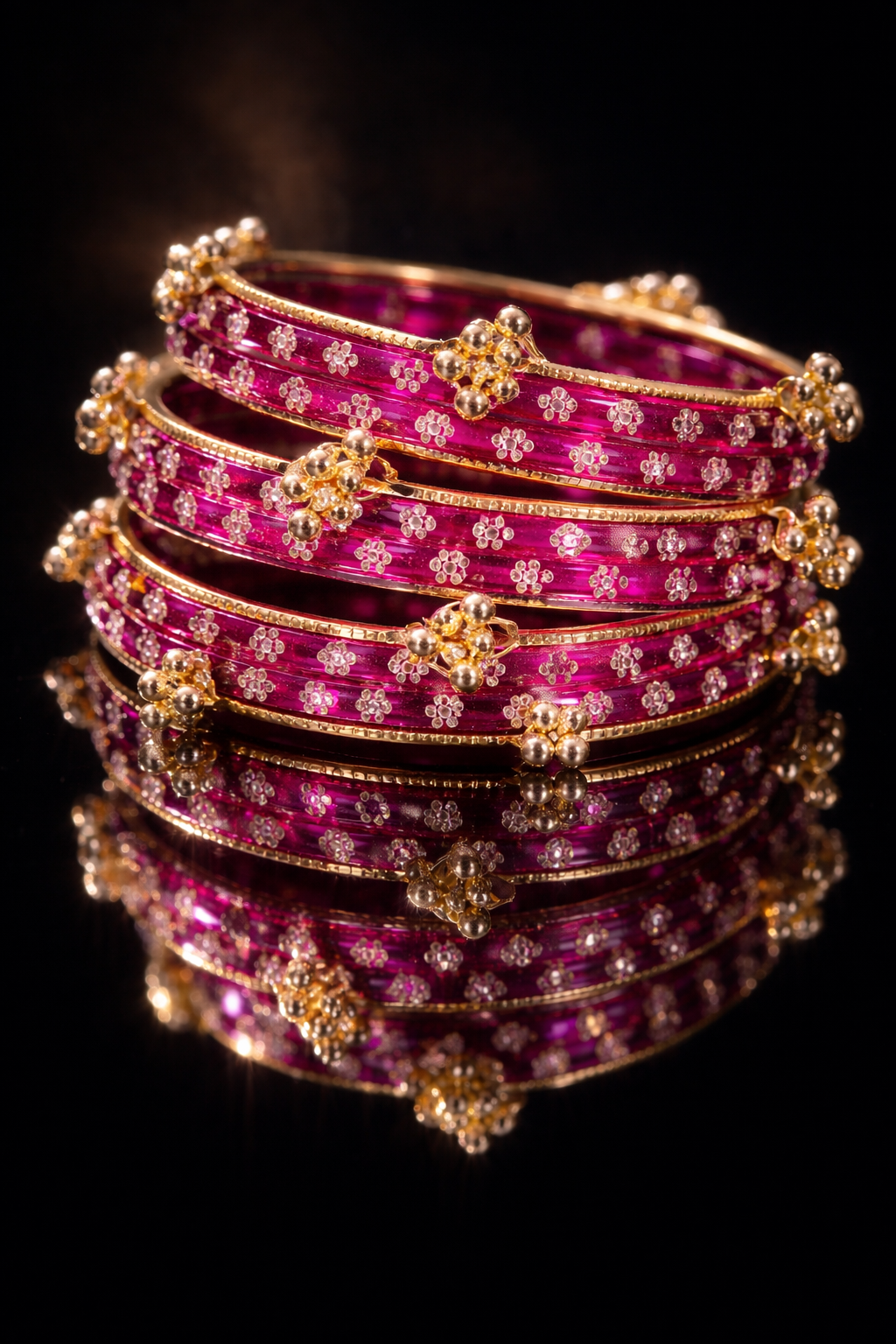 Floral Glass Bangle Set 2