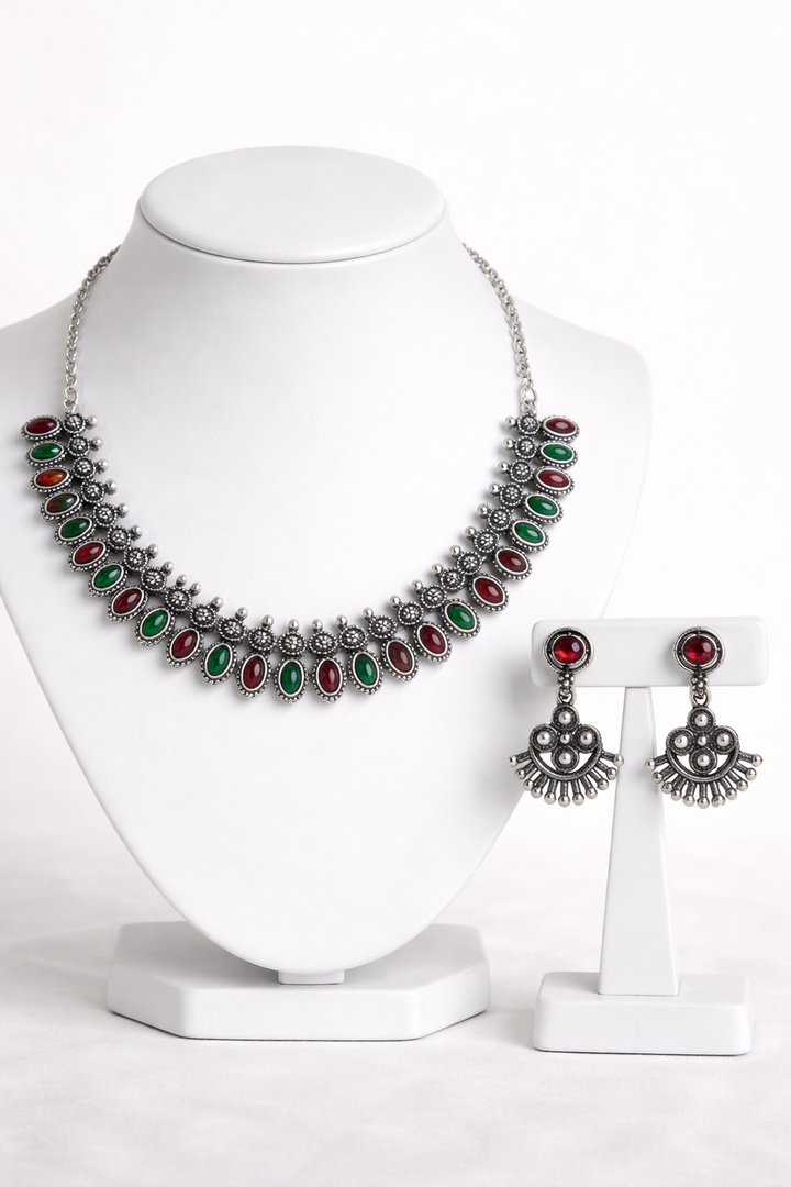 Teardrop Stone Necklace Set