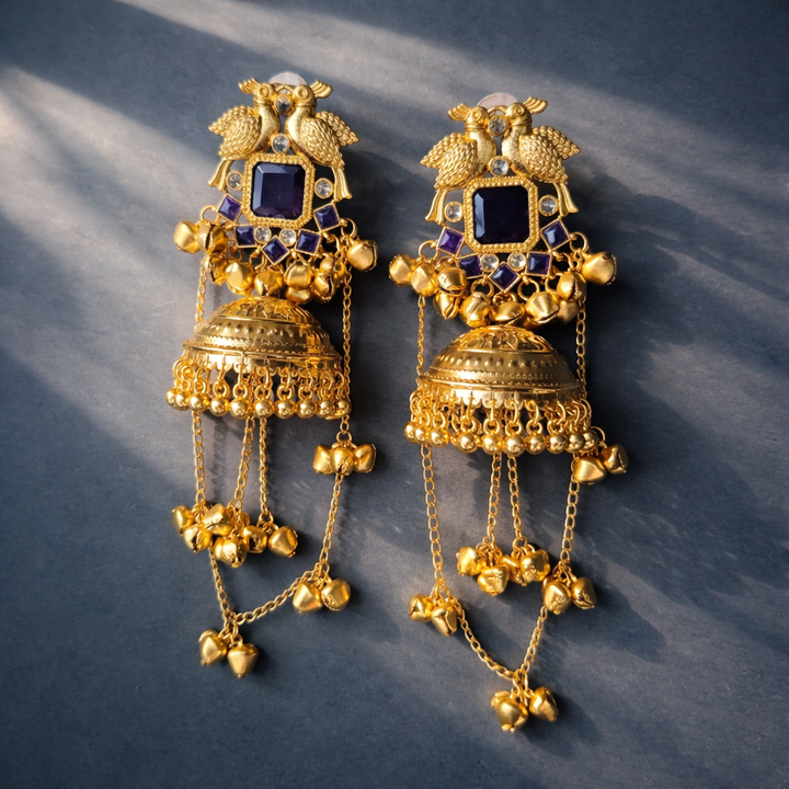 Elegant Kashmiri Peacock Earrings