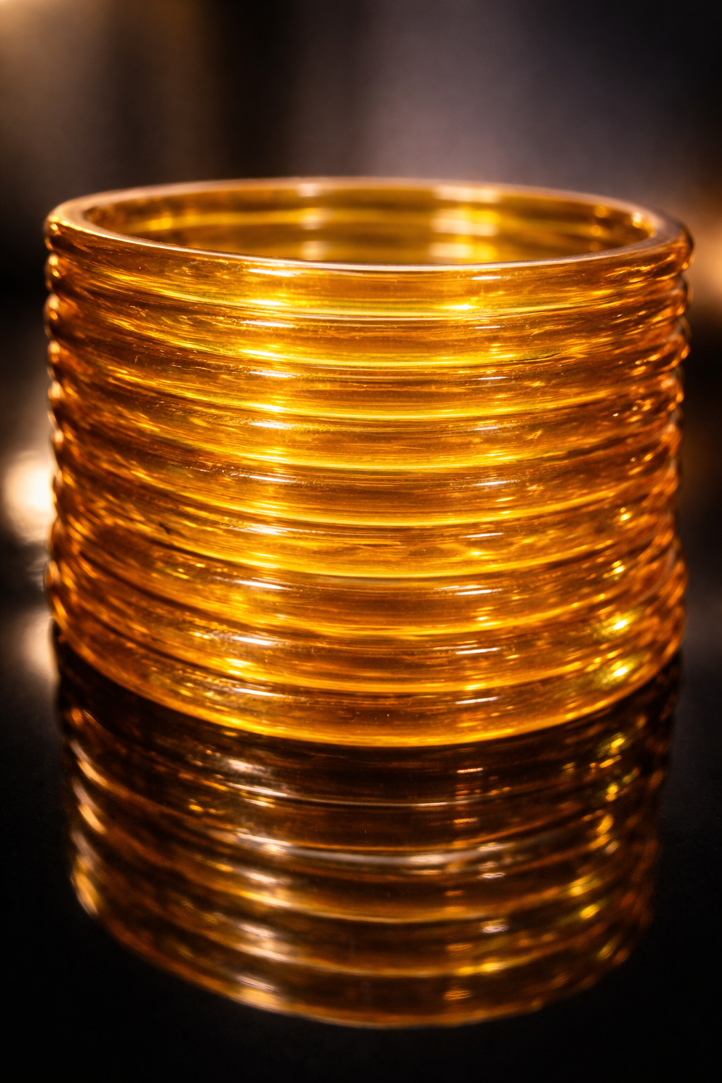 Mango Yellow Glass Bangle Set